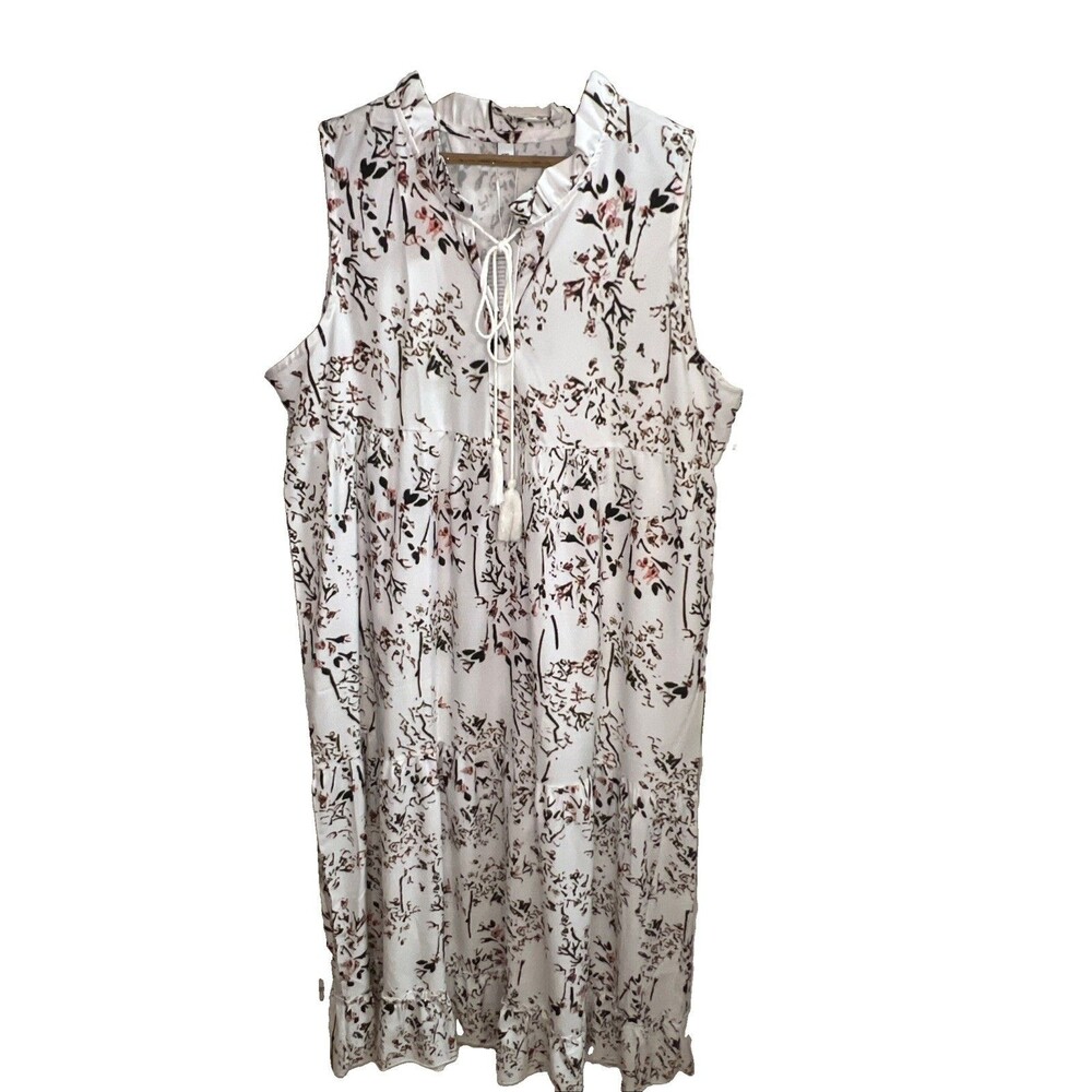 MADE WITH LOVE SZ XXL  SILKY MIDI A-LINE FEMININE GARDEN PARTY DRESS SUNDRESS